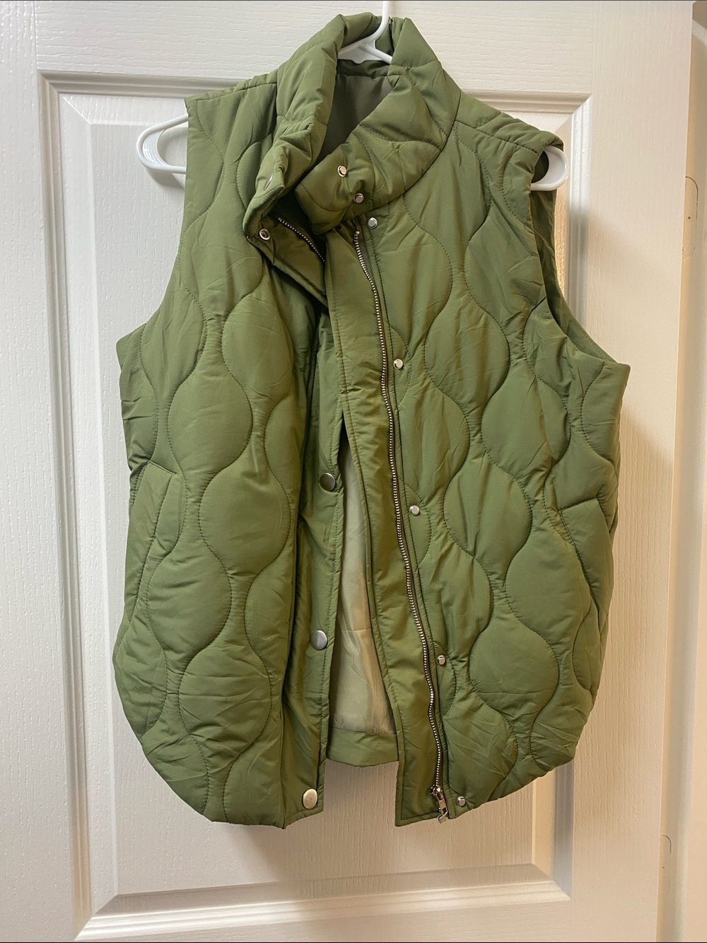 Amazon Olive Green Quilted Puffer Vest